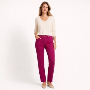 Woman Womens Straight Leg Jeans 8 Fuchsia Stretch Barbiecore Trendy Resortwear